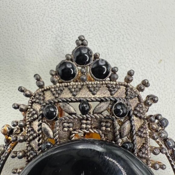 Vintage Retro Flapper Face Brooch Hand-Painted Lady Pin Art Deco Style - Picture 2 of 10